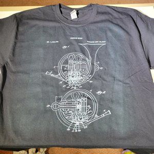 COPY - French Horn Diagram T-Shirt XL NWOT